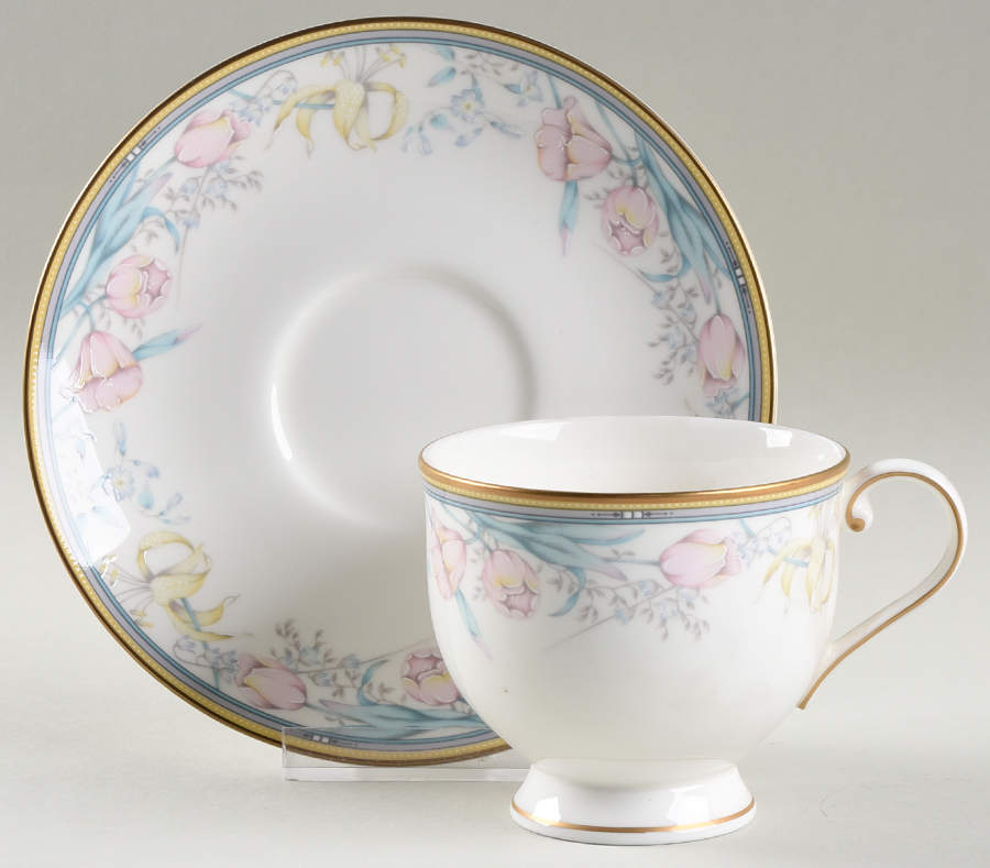 Friendship Garden Footed Cup & Saucer Set by Mikasa-1