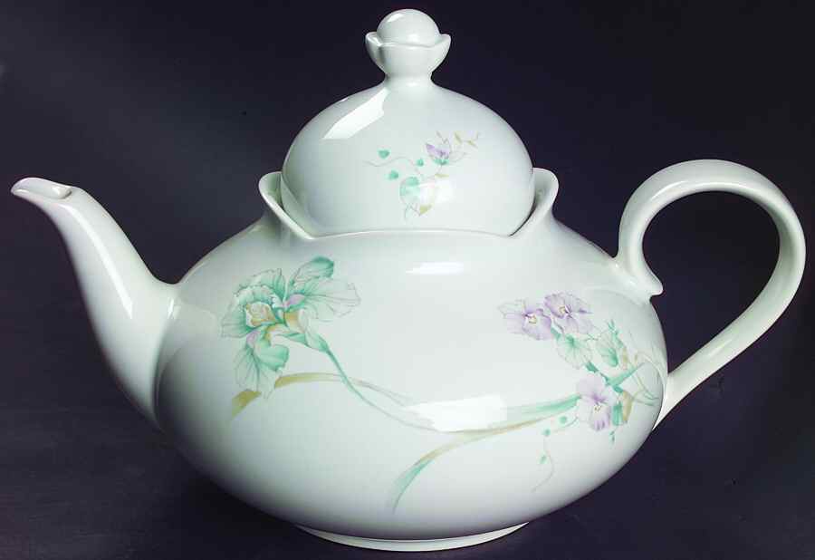 French Iris Teapot & Lid by Mikasa-1