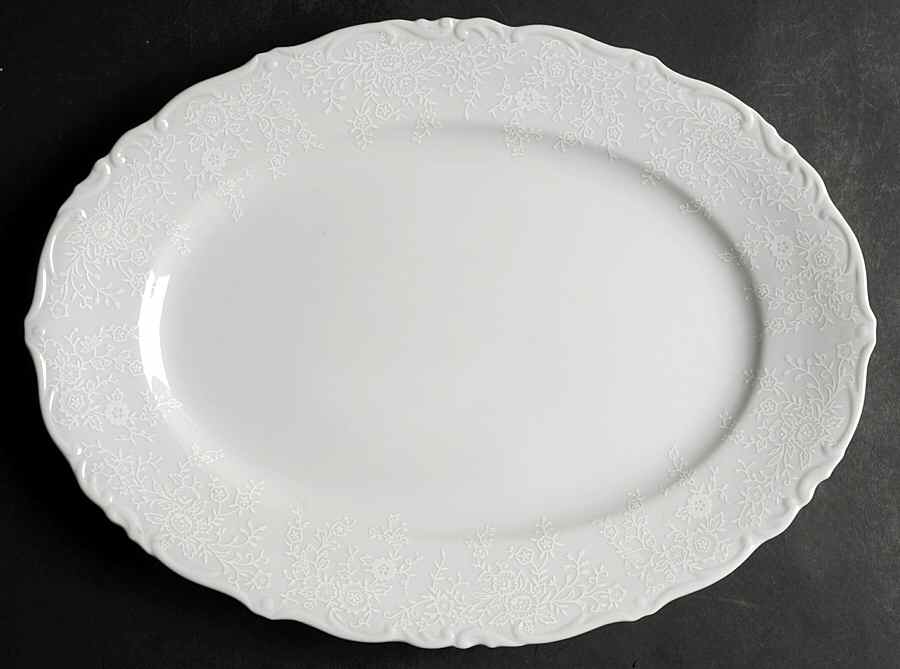 French Lace 14" Oval Serving Platter by Mikasa-1