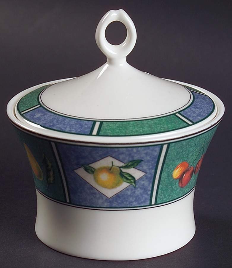 Fruit Mural Sugar Bowl & Lid by Mikasa-1