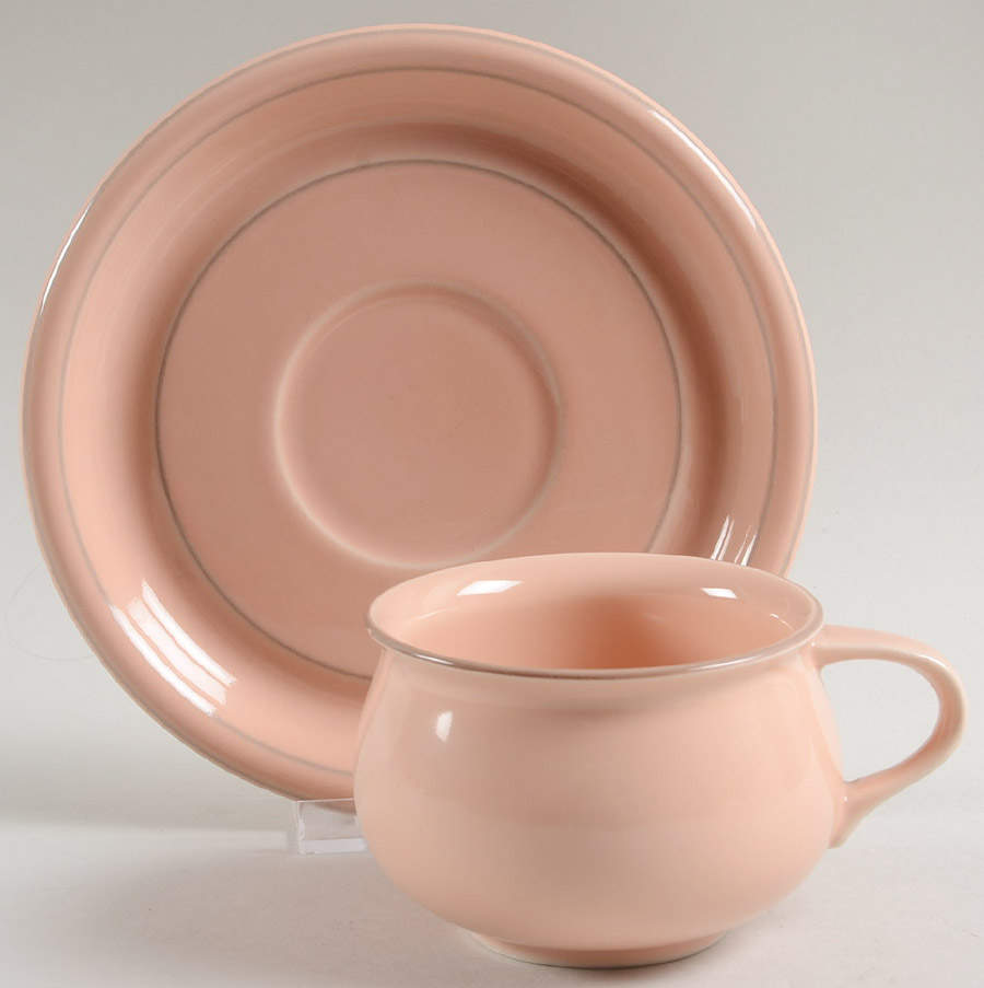 Fresh Peach Flat Cup & Saucer Set by Mikasa-1
