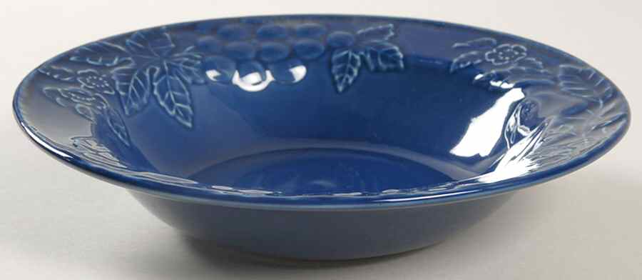 Fruit Promenade Blue Rim Soup Bowl by Mikasa-1