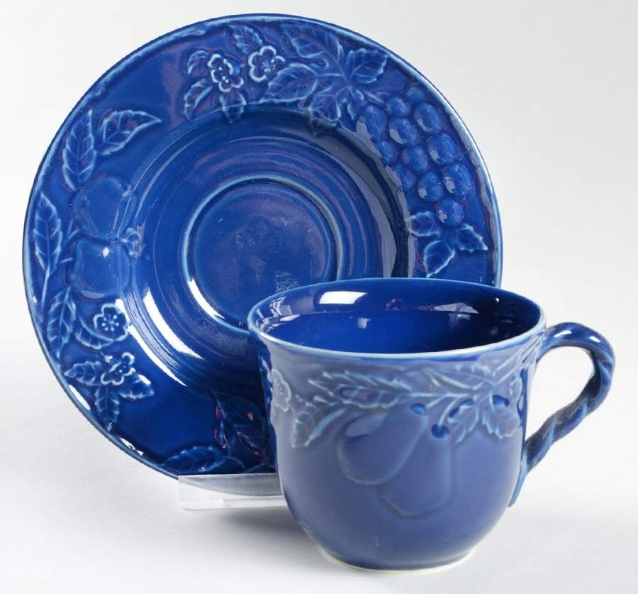 Fruit Promenade Blue Flat Cup & Saucer Set by Mikasa-1