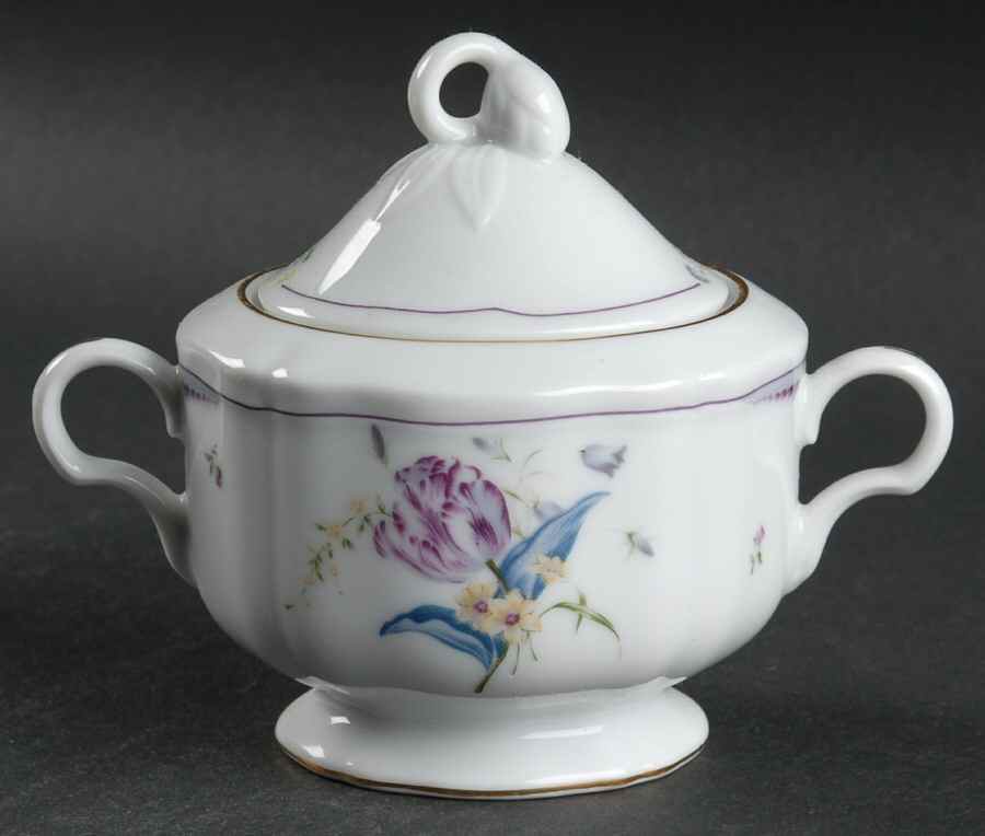 French Tulip Sugar Bowl & Lid by Mikasa-1