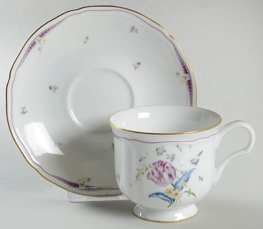 French Tulip Footed Cup & Saucer Set by Mikasa-1