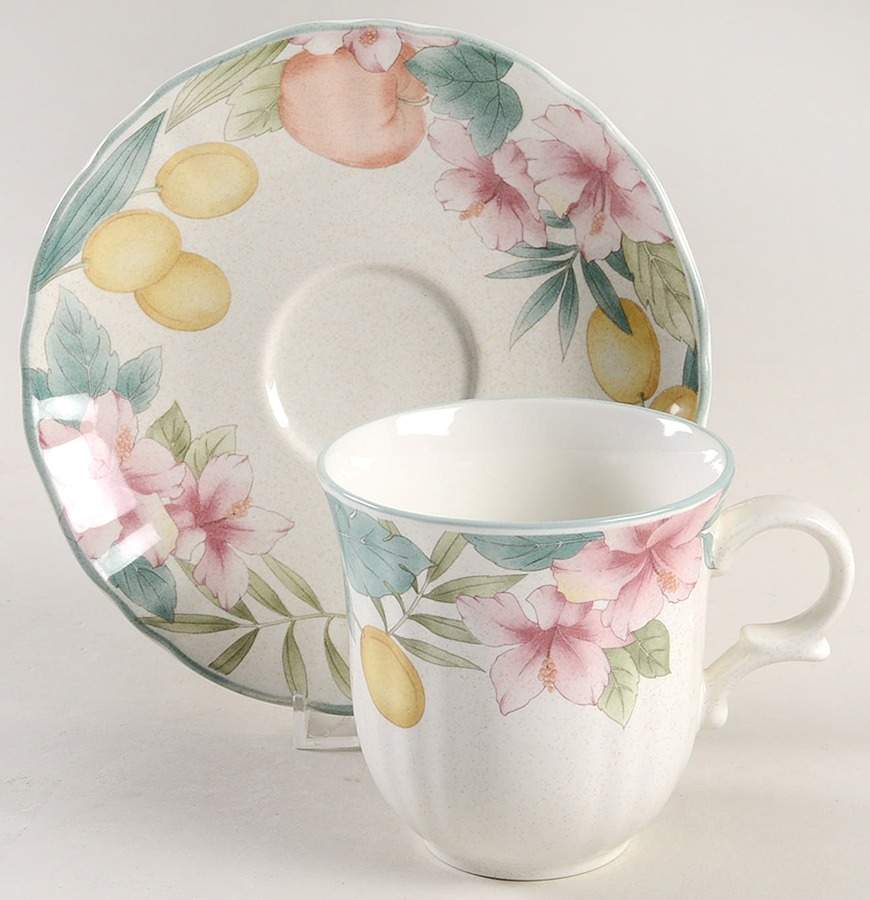 Fruitage Flat Cup & Saucer Set by Mikasa-1