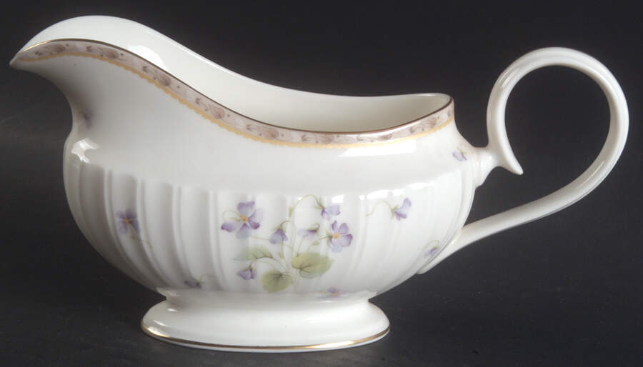 French Violets Gravy Boat & Underplate by Mikasa-1