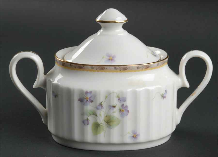 French Violets Sugar Bowl & Lid by Mikasa-1