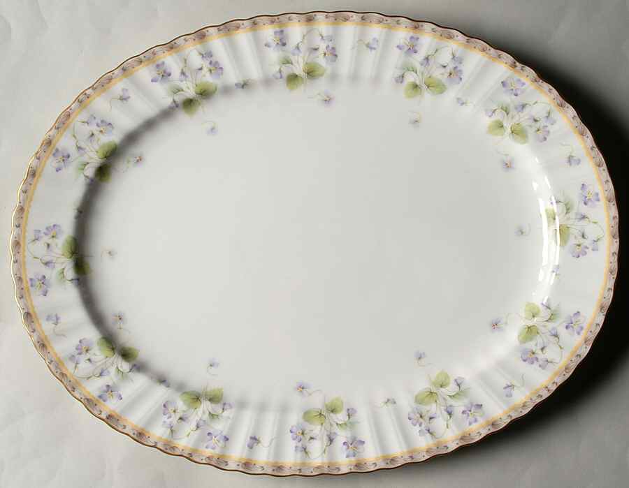 French Violets 14" Oval Serving Platter by Mikasa-1