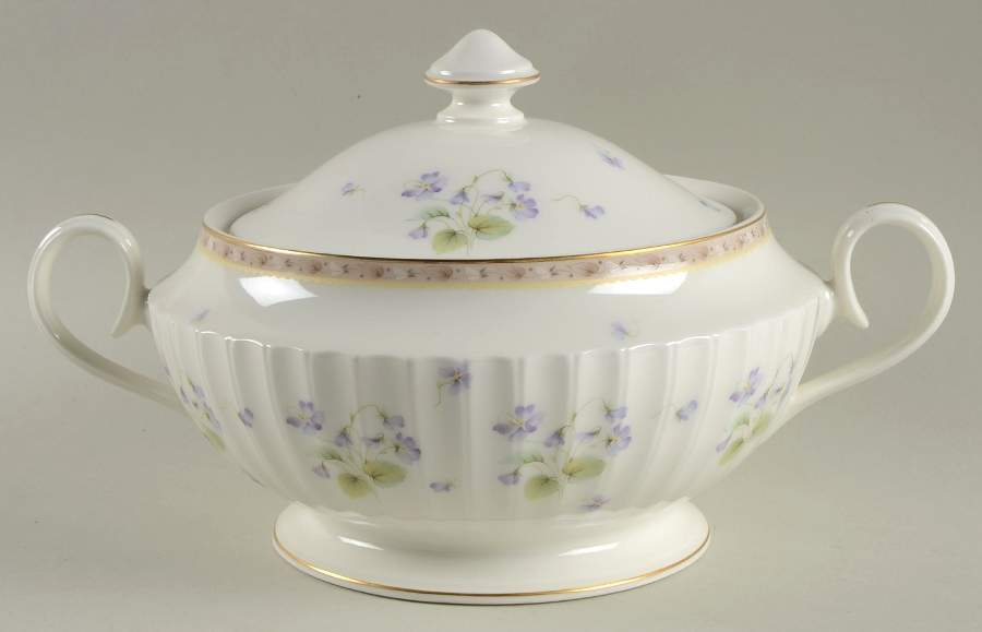 French Violets Round Covered Vegetable by Mikasa-1