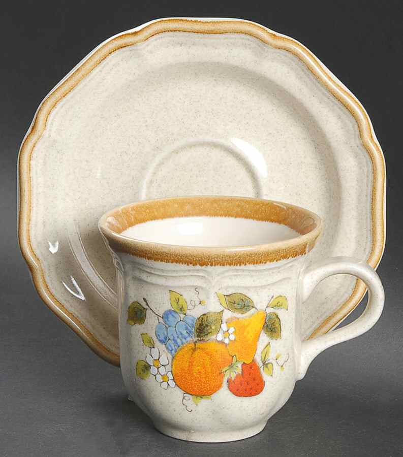 Garden Harvest Flat Cup & Saucer Set by Mikasa-1
