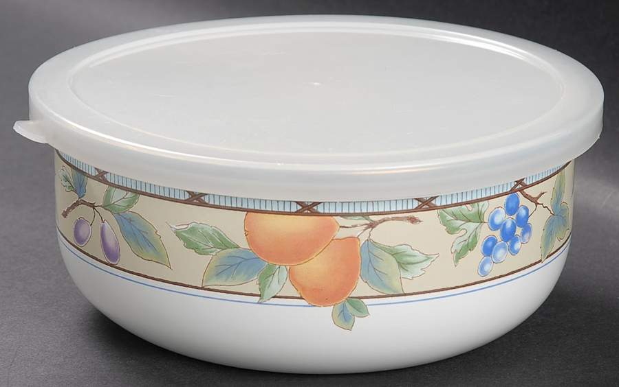 Garden Harvest 6" Metal Bowl W/Plastic Lid by Mikasa-1