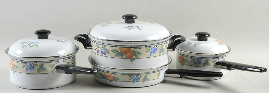 Garden Harvest 7-Piece Metal Cookware Set (CM4, SPCM10, SPCM2, SKM9NL) by Mikasa-1
