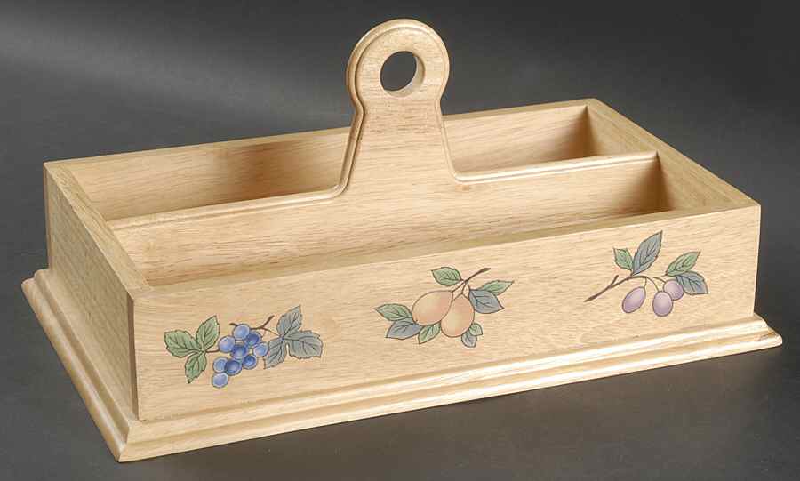 Garden Harvest Wood Silverware/Napkin Caddy by Mikasa-1