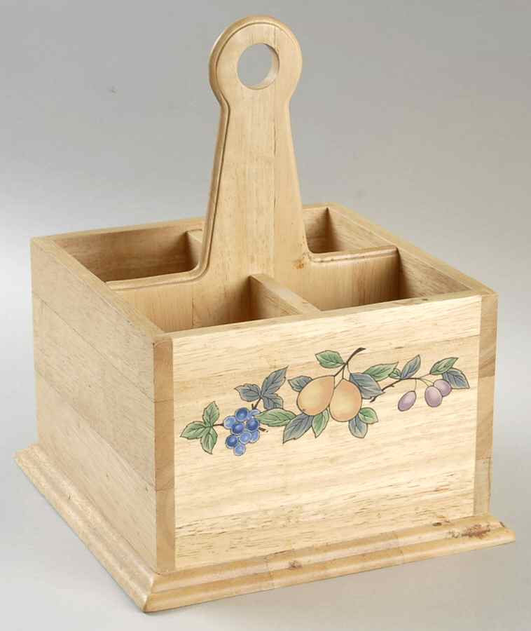 Garden Harvest Wood Silverware/Flatware Caddy by Mikasa-1