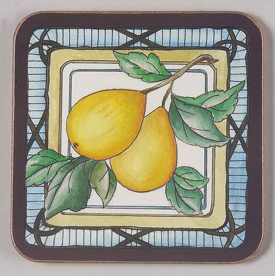 Garden Harvest Cork Back Square Coaster by Mikasa-1