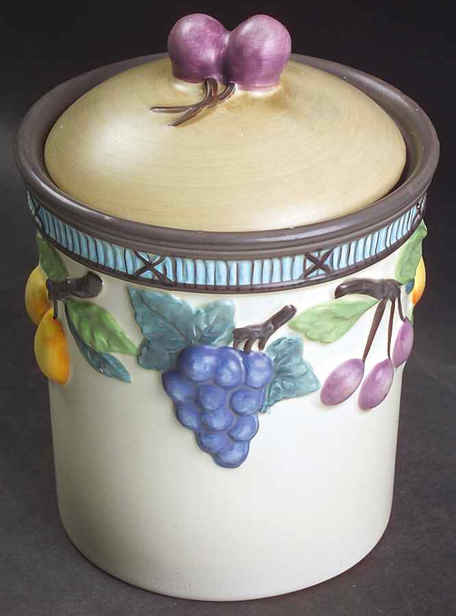 Garden Harvest Medium Sculpted Canister with Lid & Seal by Mikasa-1