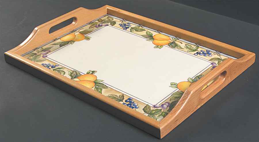 Garden Harvest Rectangular Wood Tray by Mikasa-1