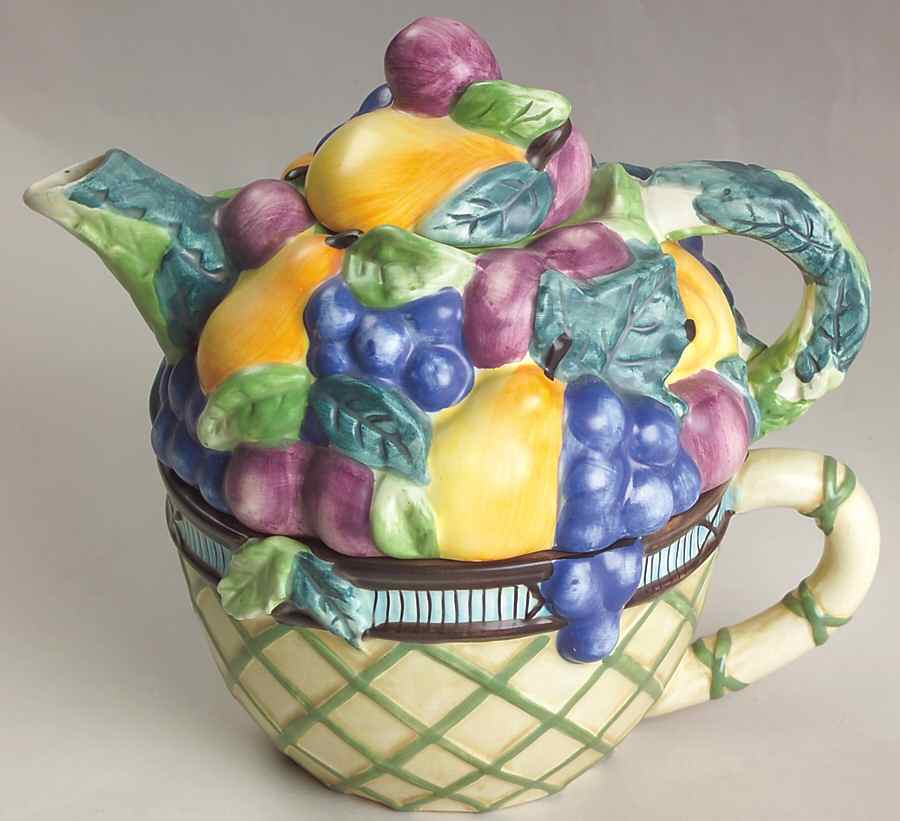 Garden Harvest Sculpted Individual Teapot with Cup by Mikasa-1