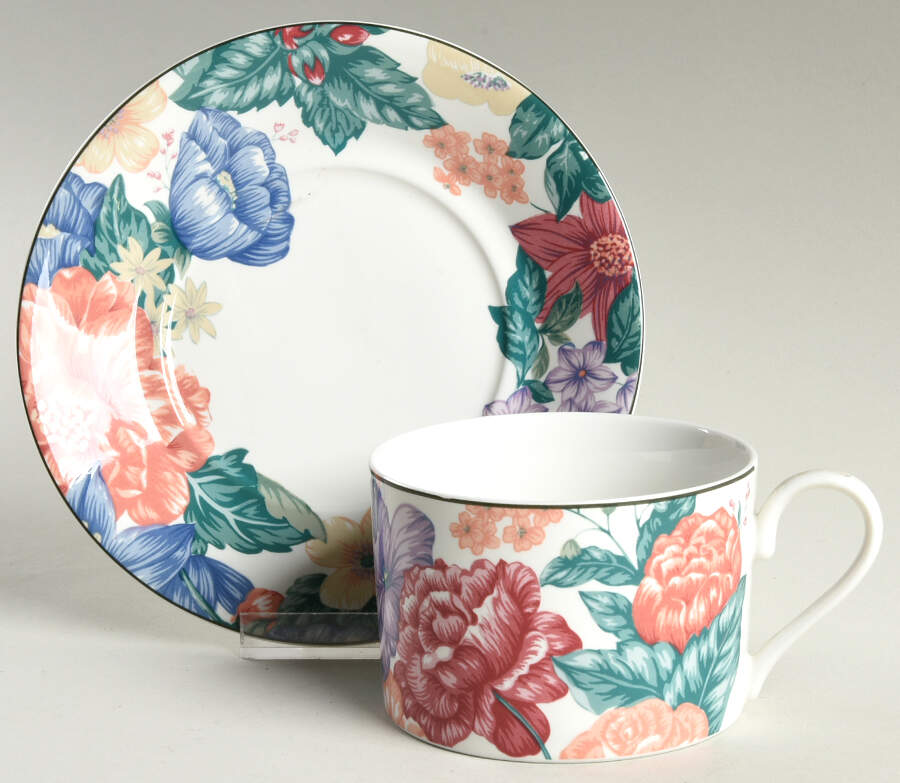 Garden Path Flat Cup & Saucer Set by Mikasa-1