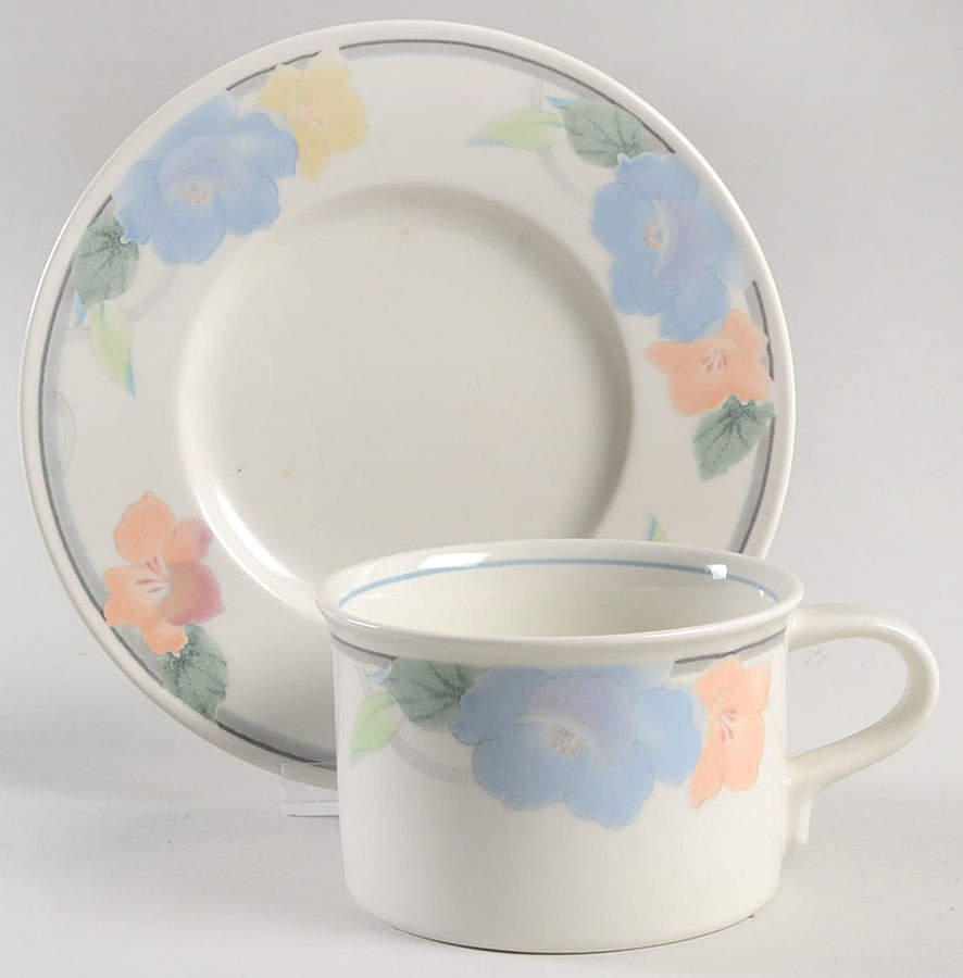 Garden Poetry Flat Cup & Saucer Set by Mikasa-1