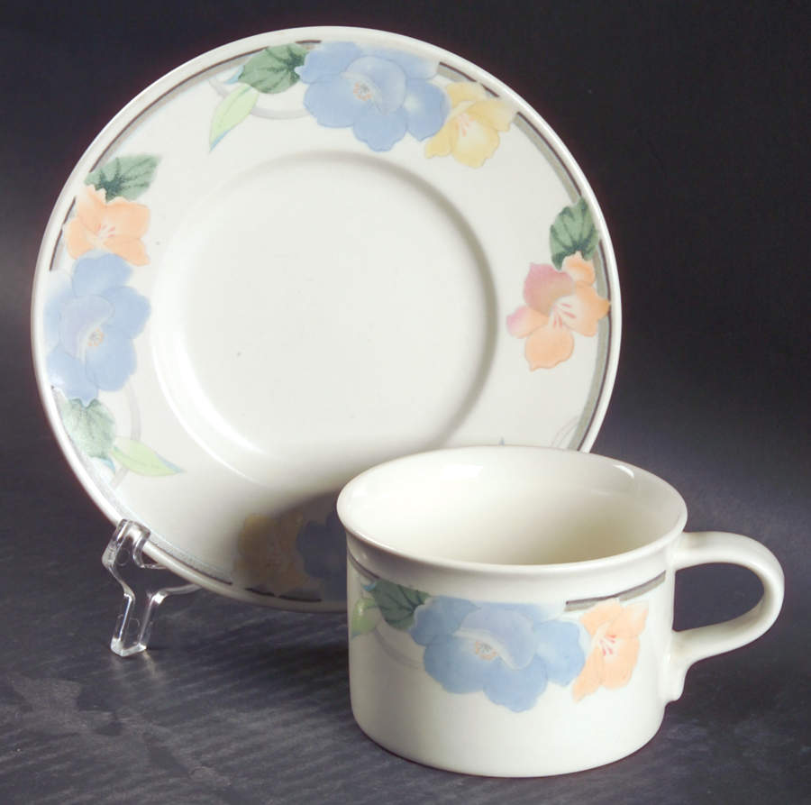 Garden Poetry Flat Cup & Saucer Set by Mikasa-1