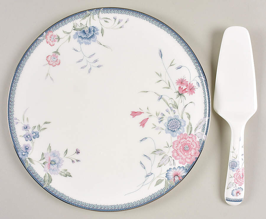 Gardenview Cake Plate & Solid Ceramic Server Set (Boxed) by Mikasa-1