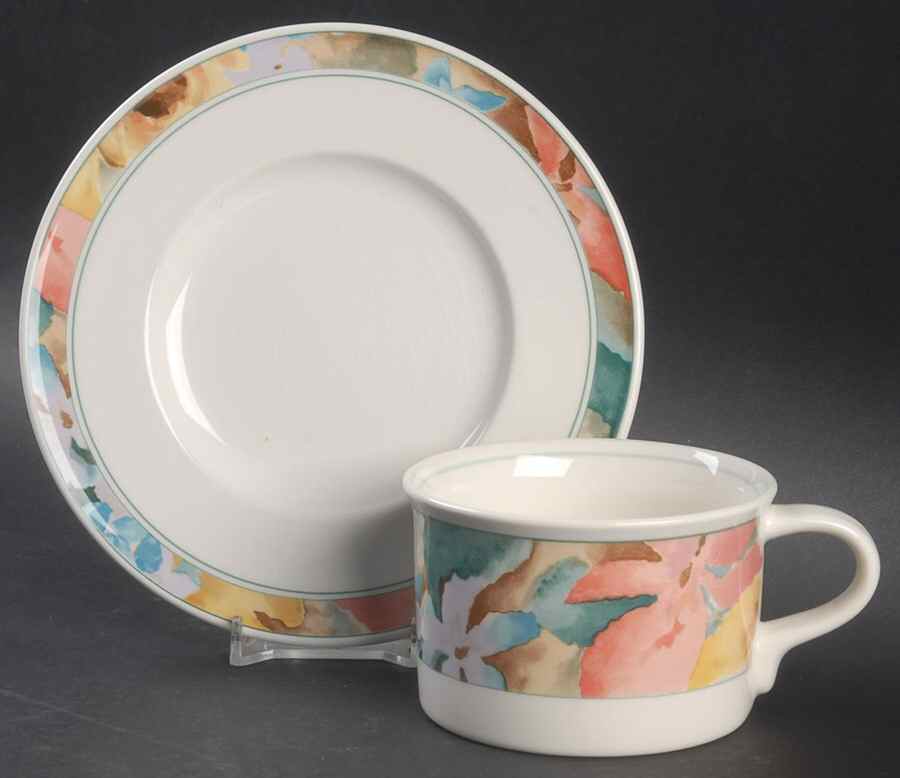 Garden Rhapsody Flat Cup & Saucer Set by Mikasa-1