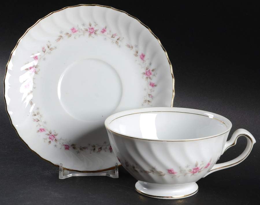 Garland Rose Footed Cup & Saucer Set by Mikasa-1