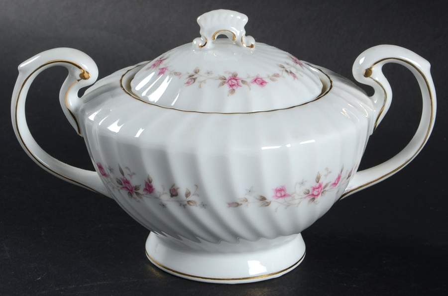 Garland Rose Sugar Bowl & Lid by Mikasa-1