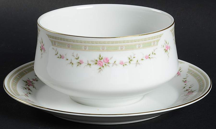 Gloria (5763, Fine China) Gravy Boat with Attached Underplate by Mikasa-1