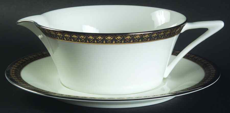Gold Chain Gravy Boat & Underplate by Mikasa-1