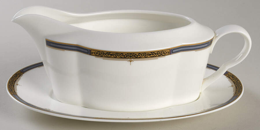 Golden Crest Gravy Boat & Underplate by Mikasa-1
