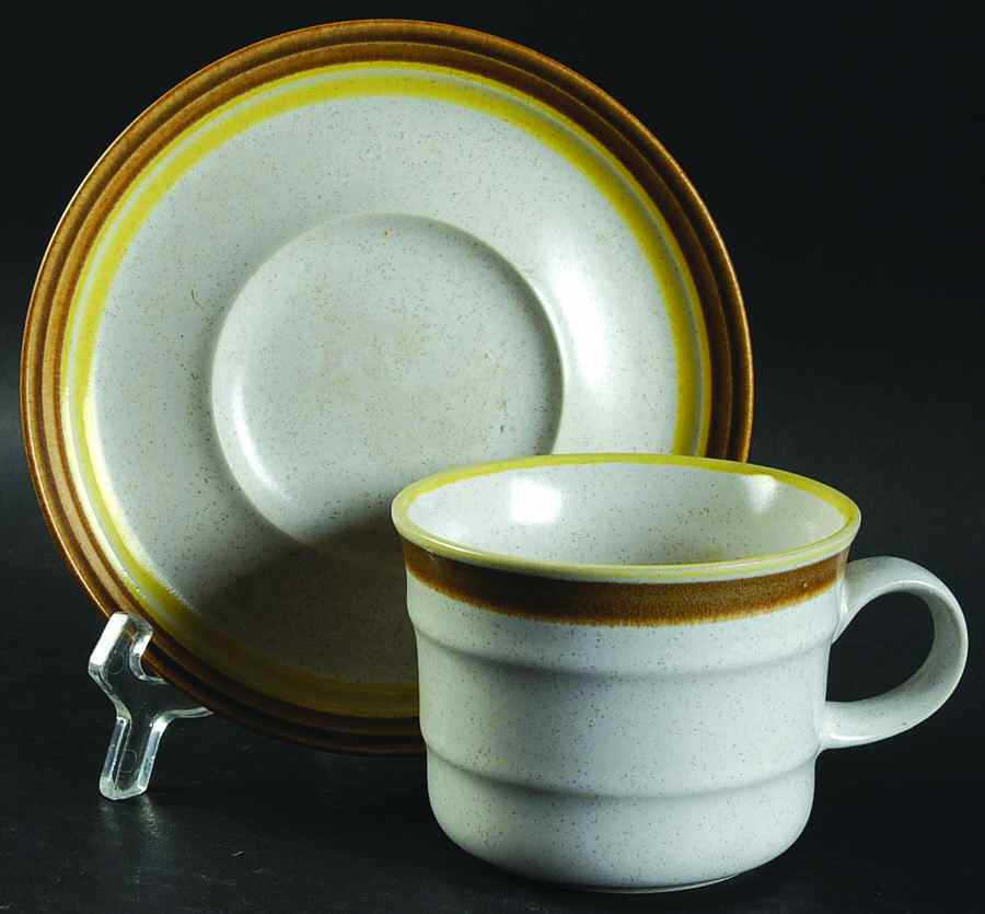 Gold Dust Flat Cup & Saucer Set by Mikasa-1