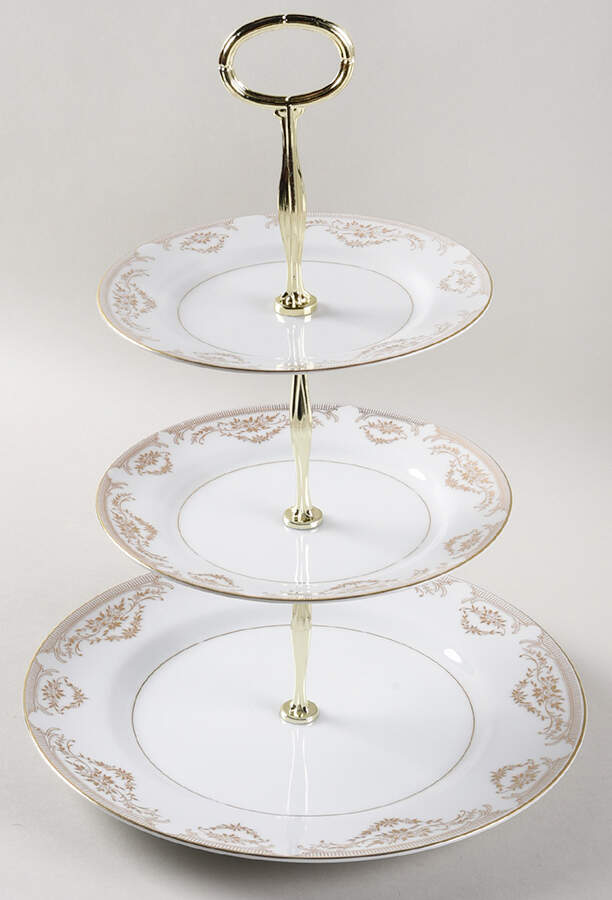 Golden Duchess 13 7/8"-14 1/4" 3-Tiered Serving Tray(DP,SP,BB) HC by Mikasa-1