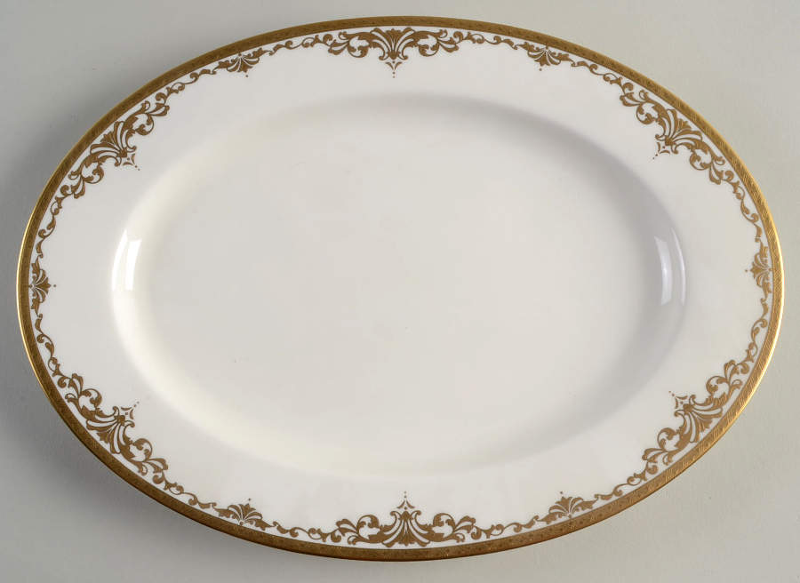 Golden Dynasty 12" Oval Serving Platter by Mikasa-1