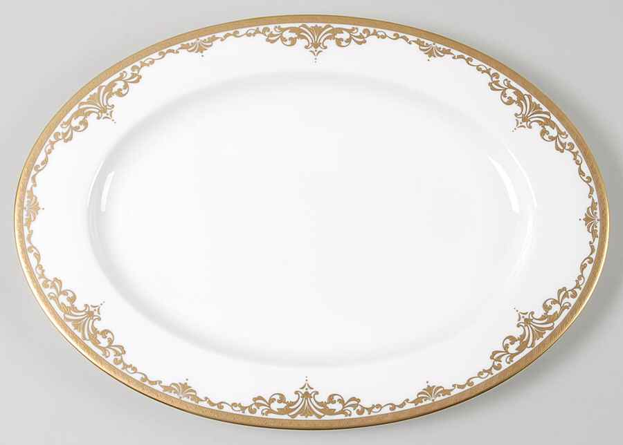 Golden Dynasty 15" Oval Serving Platter by Mikasa-1