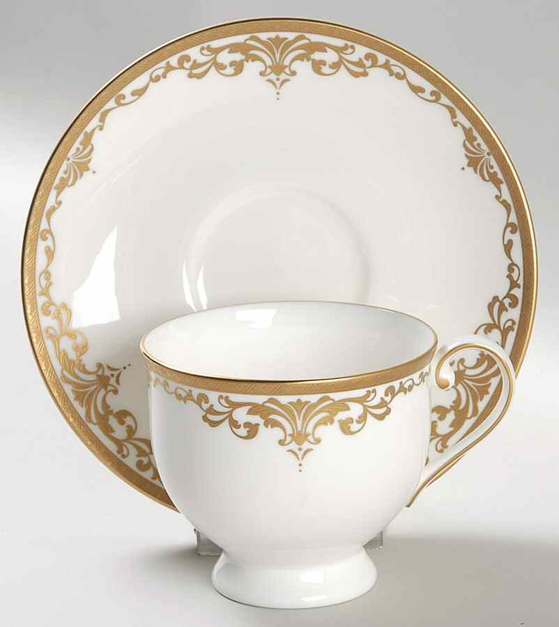 Golden Dynasty Footed Cup & Saucer Set by Mikasa-1