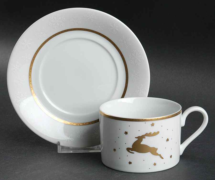 Golden Eve Flat Cup & Saucer Set by Mikasa-1