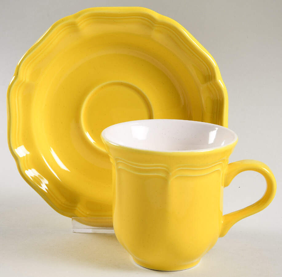 Golden Glow Flat Cup & Saucer Set by Mikasa-1
