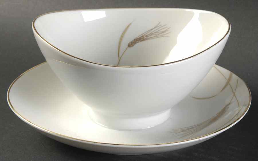 Golden Harvest Gravy Boat with Attached Underplate by Mikasa-1