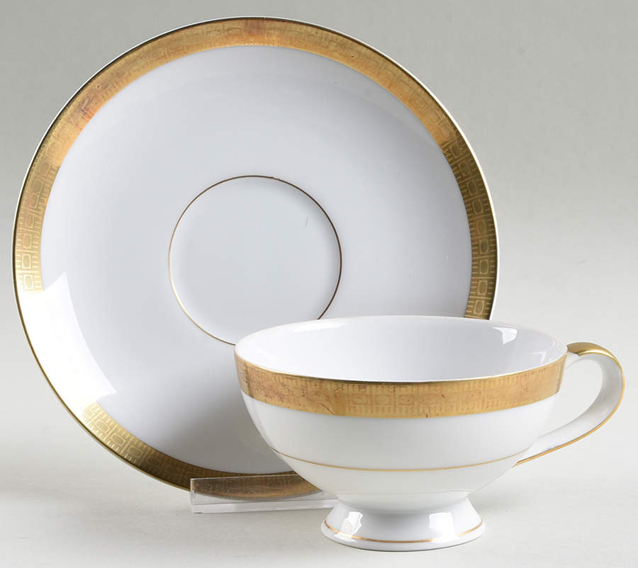 Goldenaire Footed Cup & Saucer Set by Mikasa-1