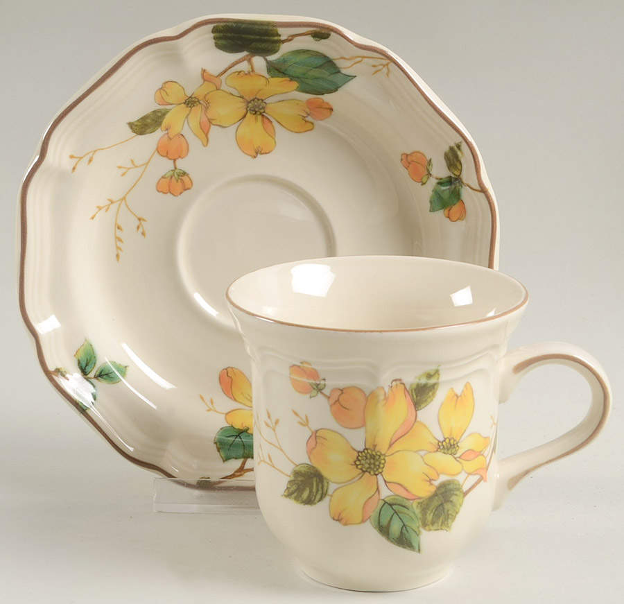 Goldwood Flat Cup & Saucer Set by Mikasa-1