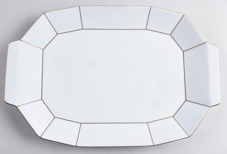 Gold Lining 14" Oval Serving Platter by Mikasa-1