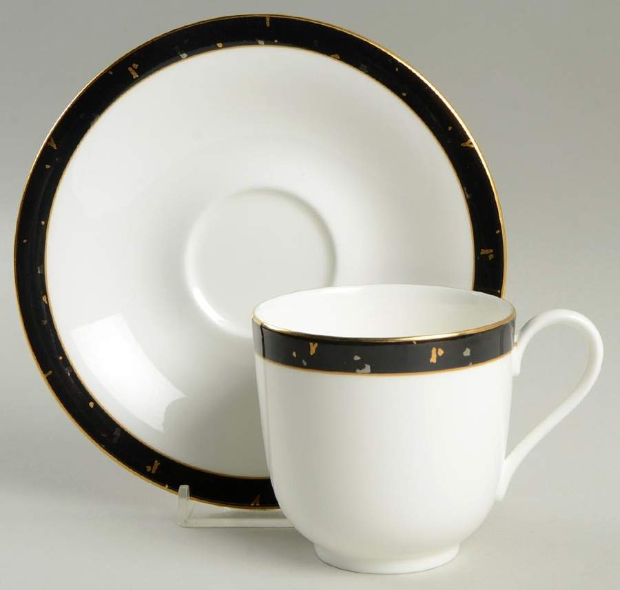 Gold Nuggets Footed Cup & Saucer Set by Mikasa-1