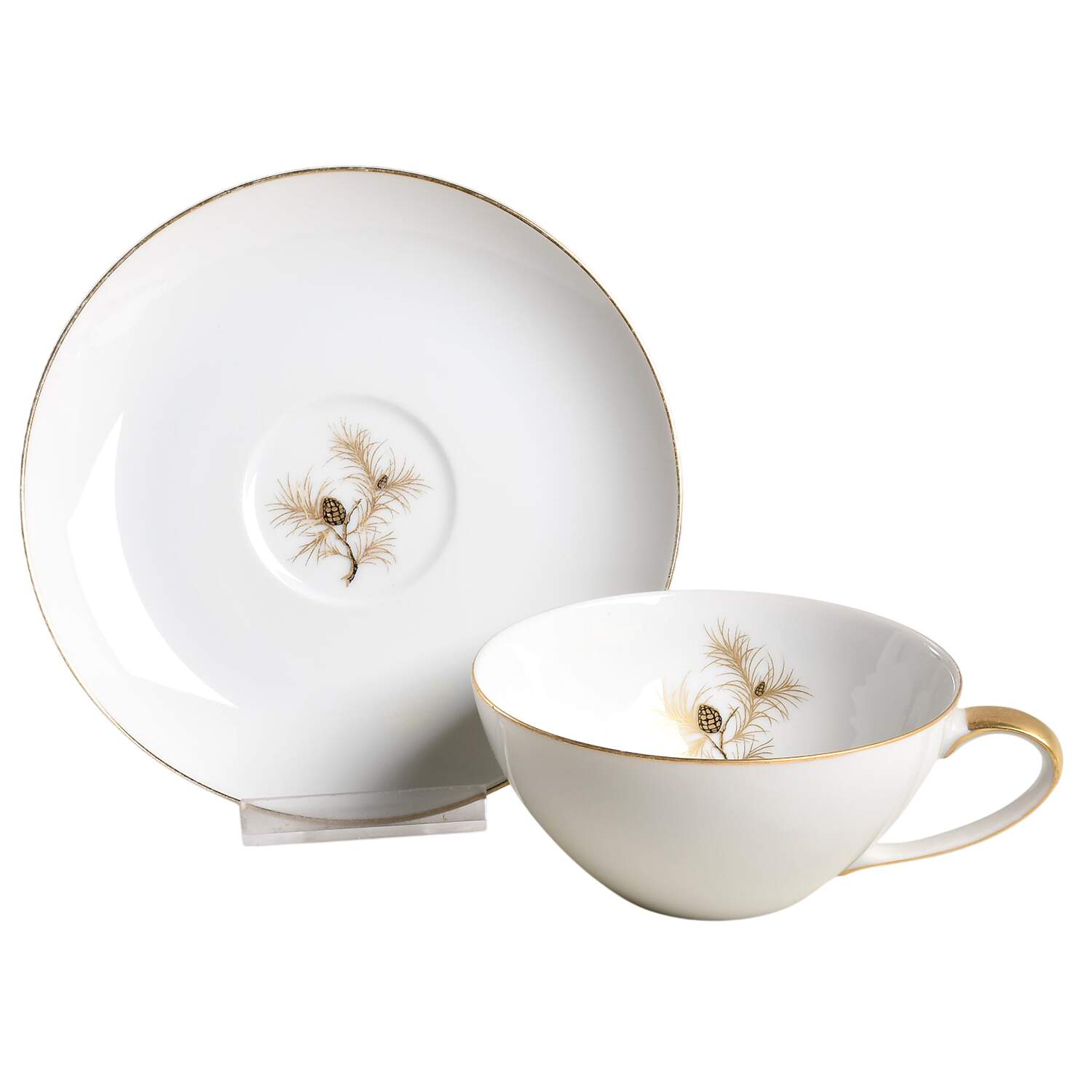 Golden Pine Flat Cup & Saucer Set by Mikasa-1