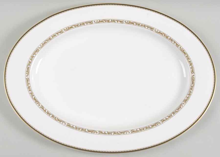 Golden Palace 17" Oval Serving Platter by Mikasa-1