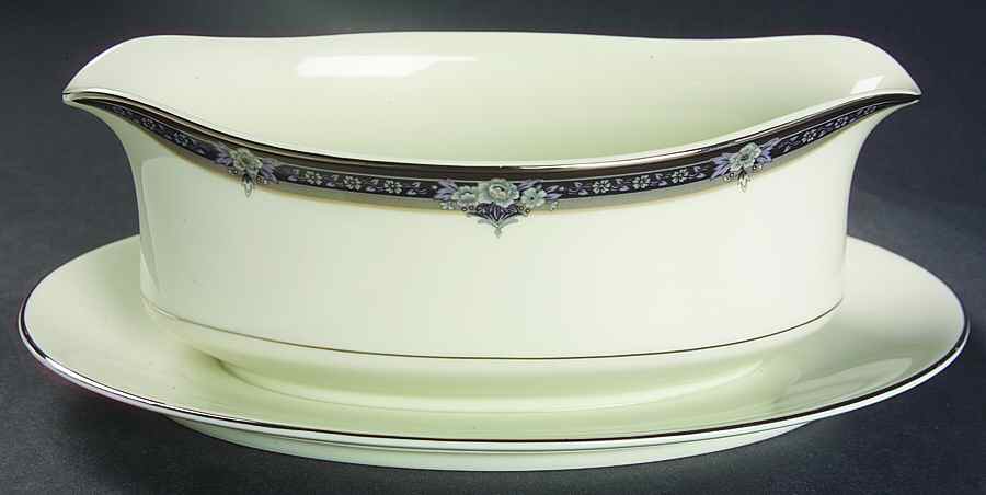 Gothic Rose Gravy Boat with Attached Underplate by Mikasa-1