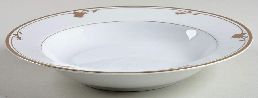 Golden Rose Rim Soup Bowl by Mikasa-1