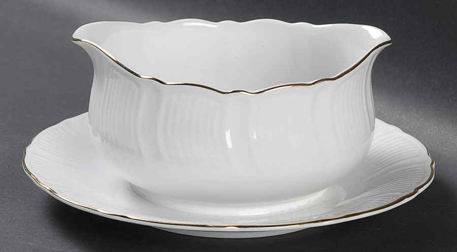 Gold Star Gravy Boat with Attached Underplate by Mikasa-1